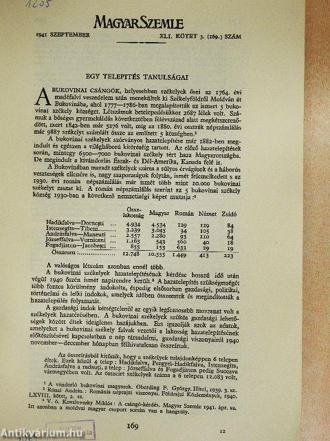 Magyar Szemle 1941. szeptember