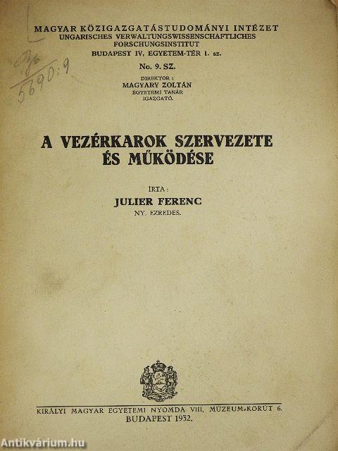 A vezérkarok szervezete és működése