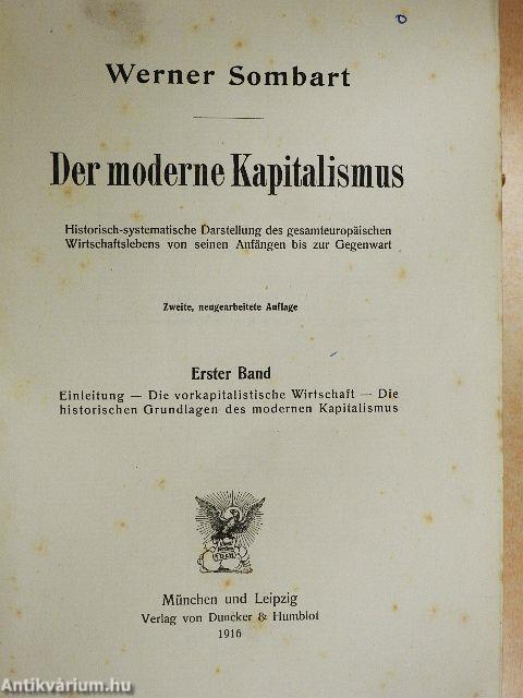 Der moderne Kapitalismus I.