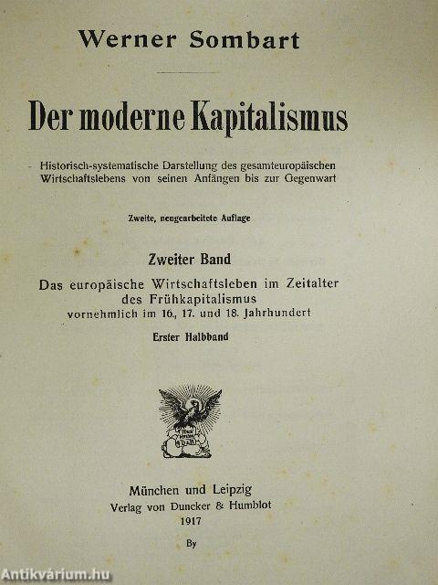 Der moderne Kapitalismus II/1-2.