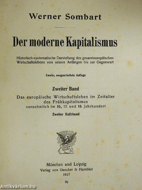 Der moderne Kapitalismus II/1-2.