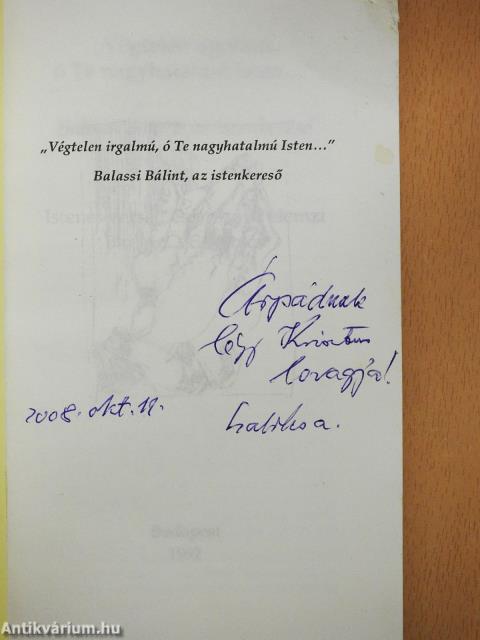 Balassi Bálint, az istenkereső (dedikált példány)