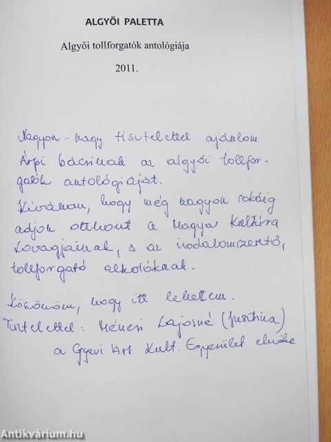 Algyői paletta (dedikált példány)