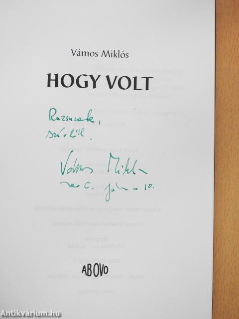 Hogy volt (dedikált példány)