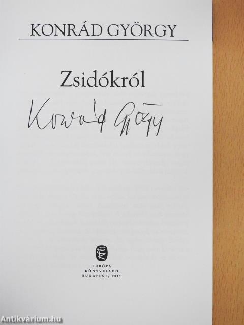Zsidókról (aláírt példány)