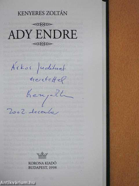 Ady Endre (dedikált példány)