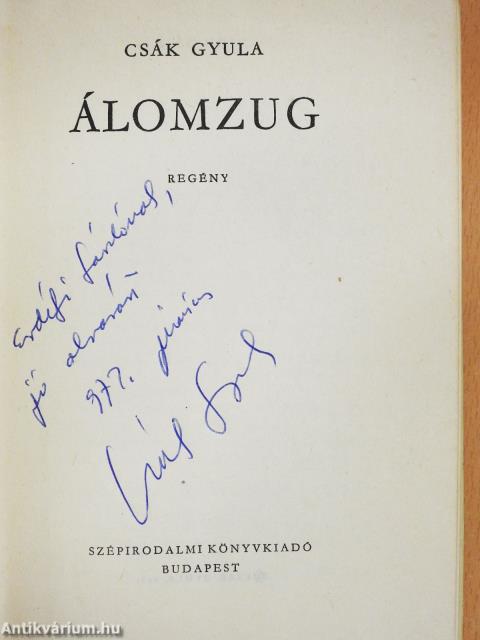 Álomzug (dedikált példány)