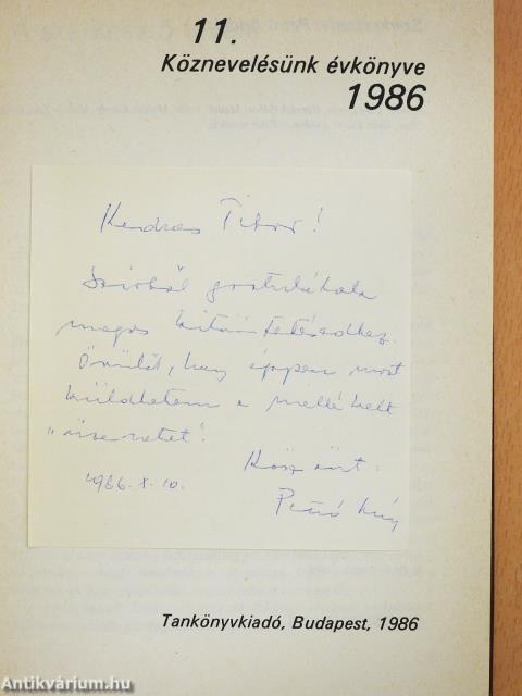 Köznevelésünk évkönyve 1986 (dedikált példány)