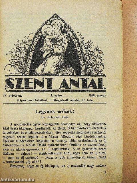Szent Antal 1936. (nem teljes évfolyam)