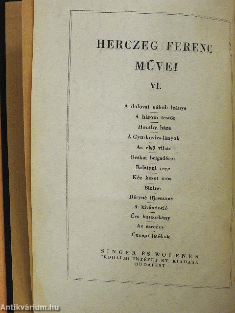 Herczeg Ferenc művei VI.