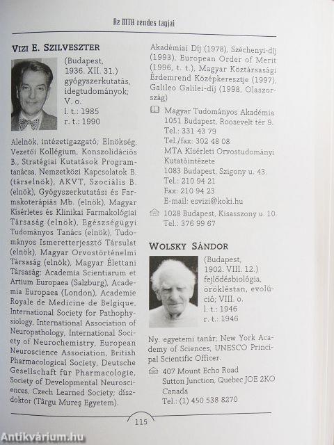 A Magyar Tudományos Akadémia Almanachja 2001