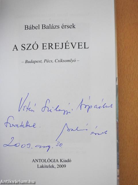 A szó erejével (dedikált példány)