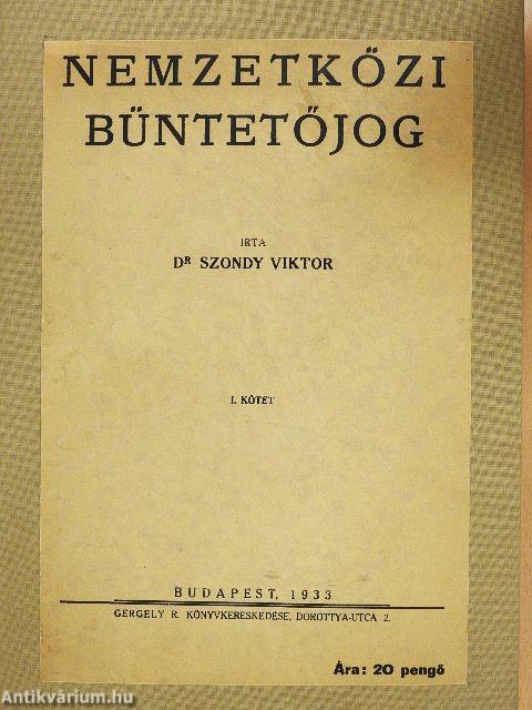 Nemzetközi büntetőjog I.