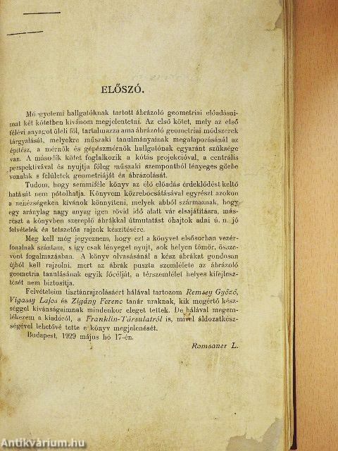 Ábrázoló geometria I.