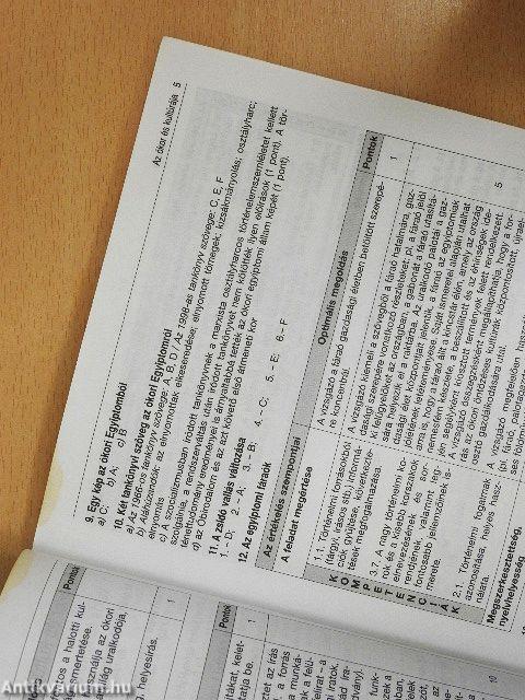 Megoldókulcs a történelem érettségi feladatgyűjtemény 9-10. évfolyamos kötetéhez
