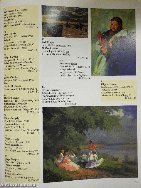 Bizományi Áruház Vállalat 95. Művészeti képaukció