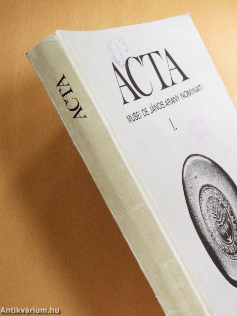 Acta Musei de János Arany nominati I.