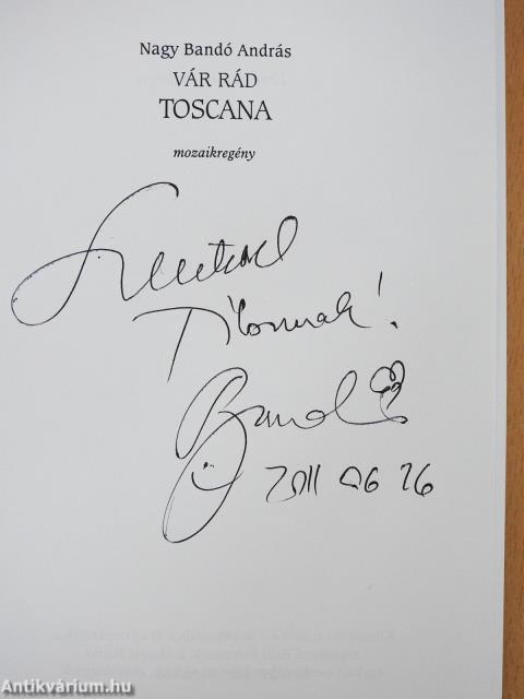 Vár rád Toscana - CD-vel (dedikált példány)