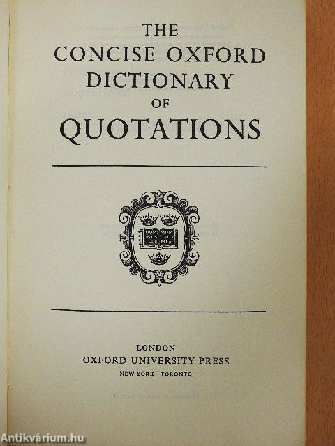 The Concise Oxford Dictionary of Quotations