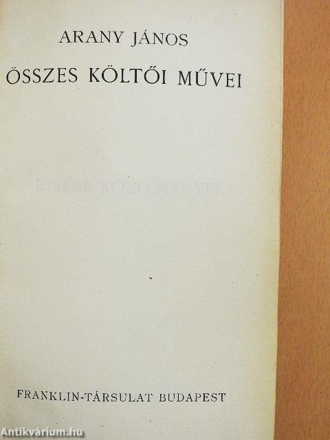 Arany János összes művei I-II. (rossz állapotú)