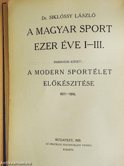 A magyar sport ezer éve III. (töredék)