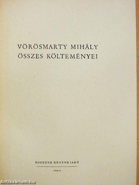 Vörösmarty Mihály összes költeményei I-II.