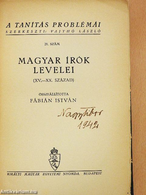 Magyar írók levelei