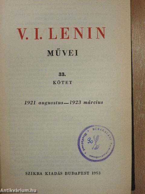 V. I. Lenin művei 33.
