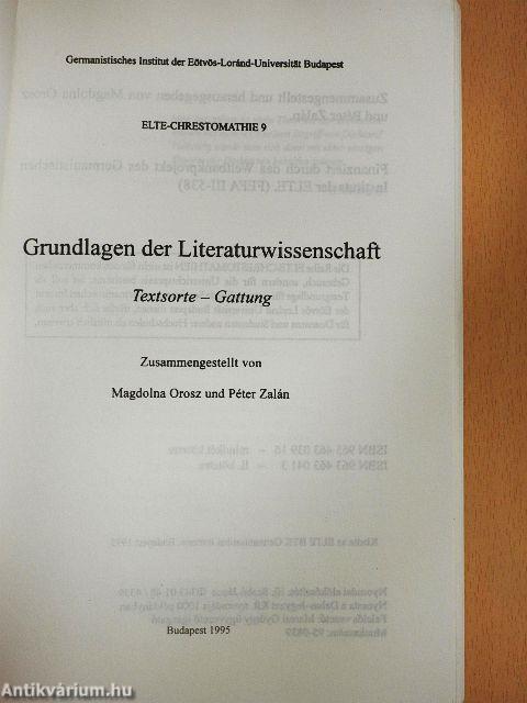 Grundlagen der Literaturwissenschaft