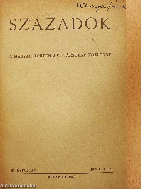 Századok 1949/1-4.