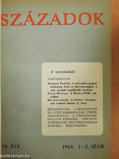 Századok 1964/1-6. I-II.