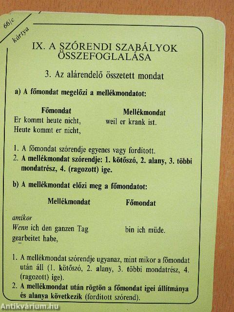 Német nyelvtan alapfokon 66 szemléltető kártyával