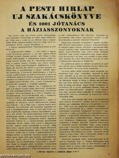 A Pesti Hirlap uj szakácskönyve és 1001 jótanács a háziasszonyoknak (rossz állapotú)