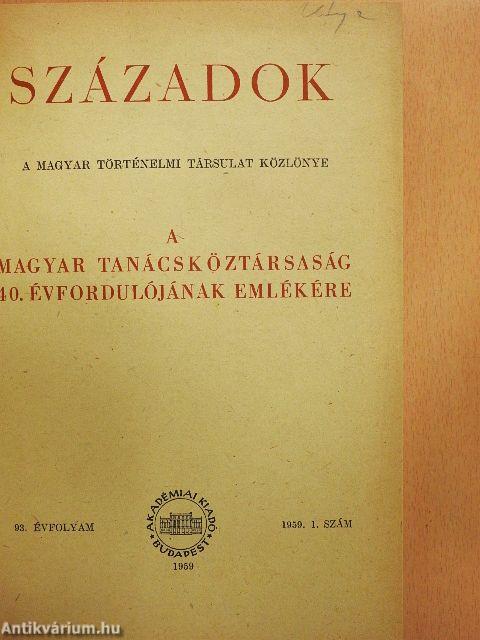 Századok 1959/1-6.