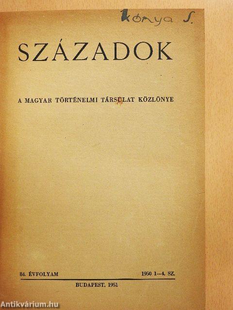 Századok 1950/1-4.