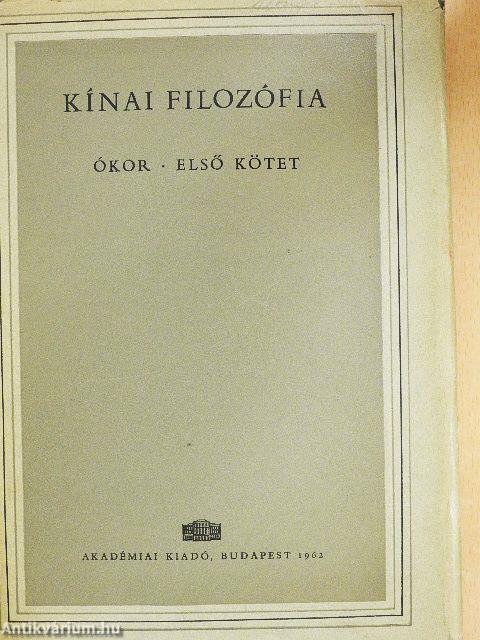 Kínai filozófia - Ókor I.