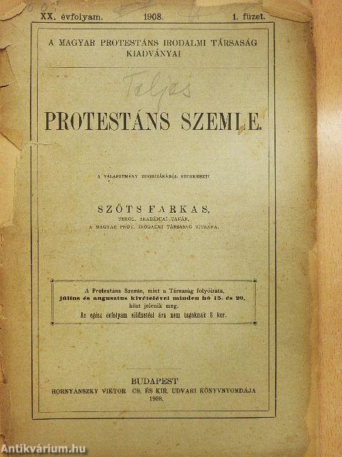 Protestáns Szemle 1908. január-december (rossz állapotú)