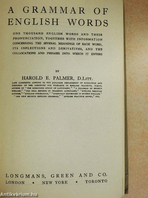 A grammar of english words