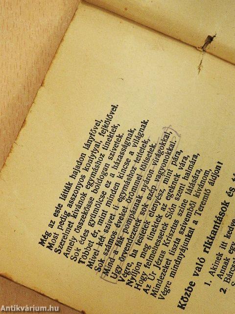 Magyar alföldi vőfénykönyv (rossz állapotú)