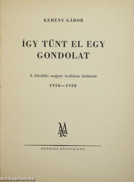 Így tünt el egy gondolat
