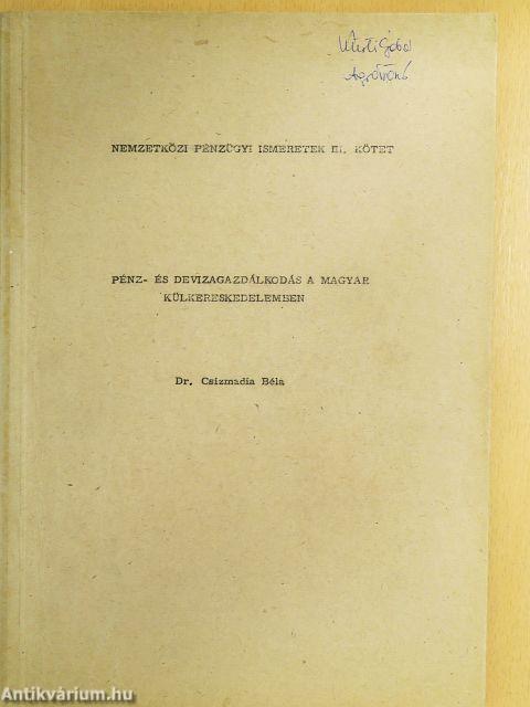 Nemzetközi pénzügyi ismeretek III.