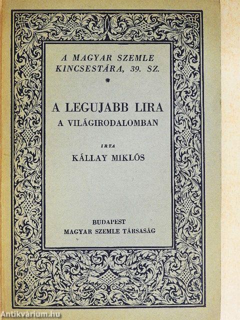 A legujabb lira a világirodalomban