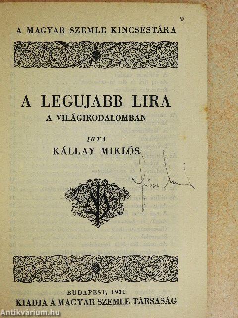 A legujabb lira a világirodalomban