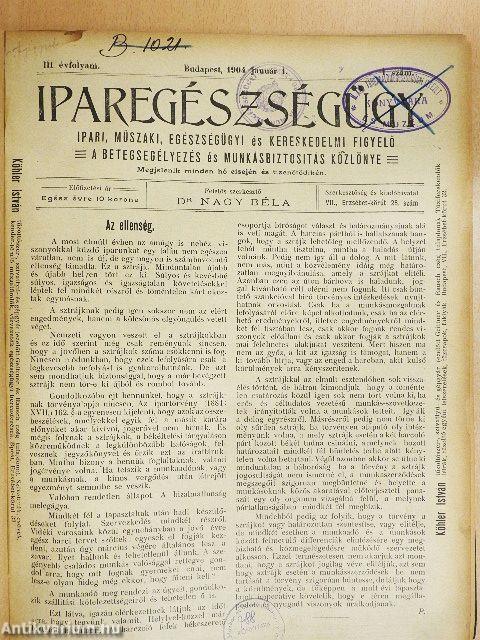 Iparegészségügy 1904. január-december