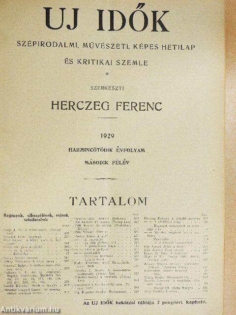 Uj Idők 1929. június-december (fél évfolyam)
