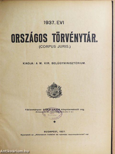 1937. évi Országos Törvénytár 