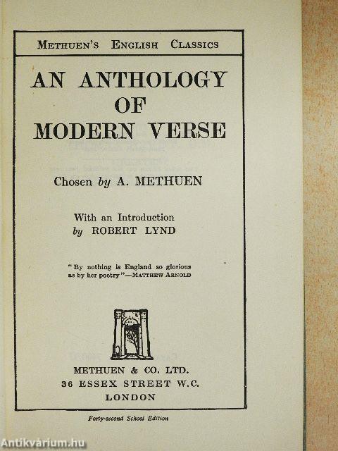 An anthology of modern verse