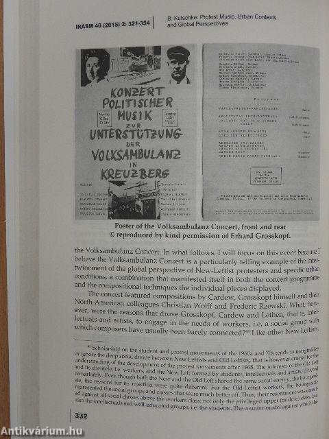 International Review of the Aesthetics and Sociology of Music - December 2015