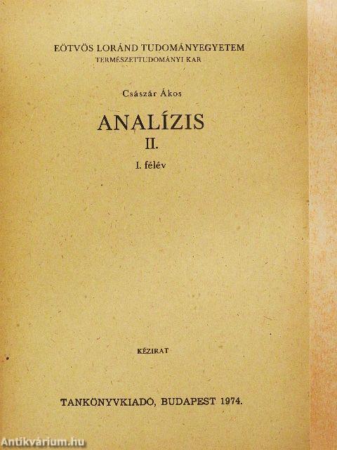 Analízis II. - I. félév