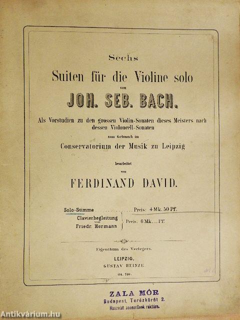 Sechs Suiten für die Violine Solo